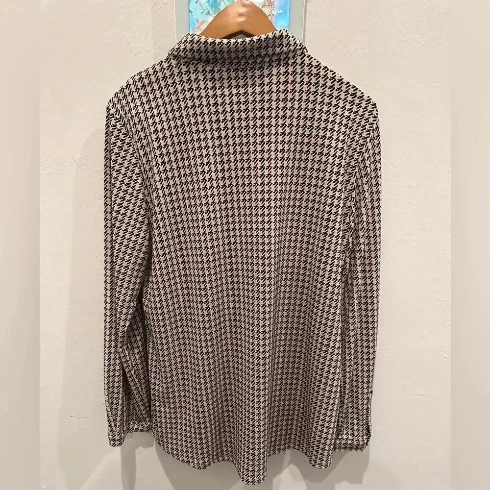 Adrianna Papell Button Down Shirt Sz Large - Picture 7 of 9